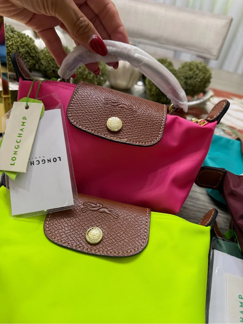 Longchamp Le Pliage Small Nylon Pouch - Burgundy